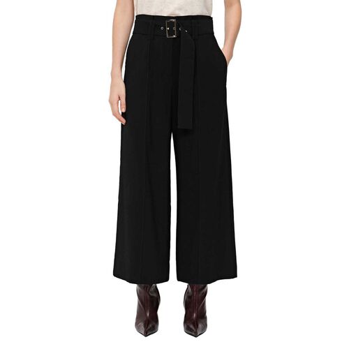 Veronika Maine Viscose Twill Topstitched Cropped Pant